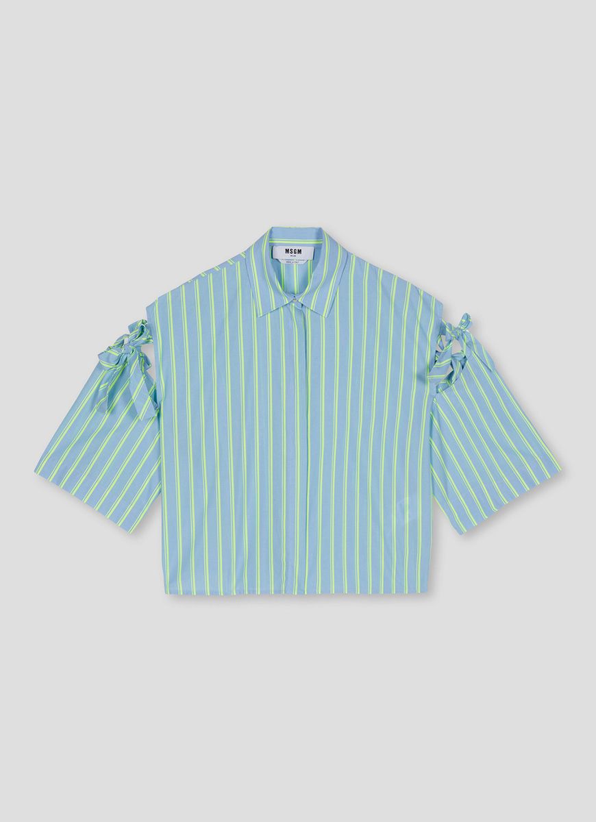 MSGM ( エムエスジーエム ) カットアウト ストライプブラウス