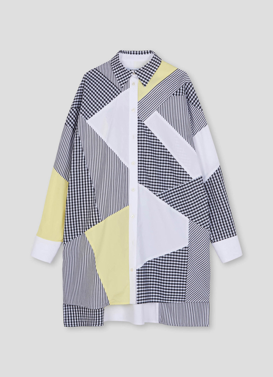 MSGM ( エムエスジーエム ) パッチワークシャツワンピース