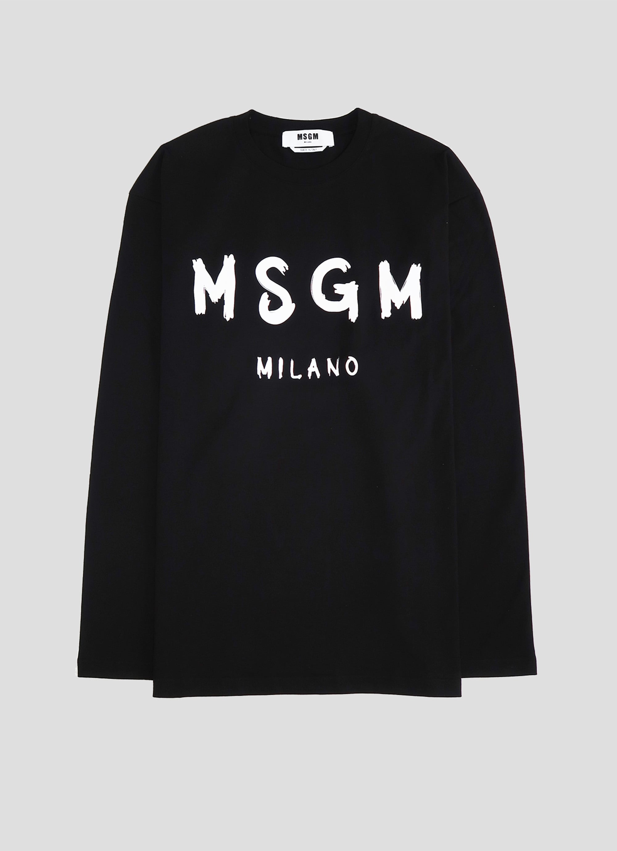 MSGM ブラッシュロゴ 長袖Tシャツ 詳細画像 ブラック×ホワイト 1