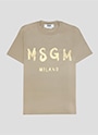 MSGM ブラッシュロゴTシャツ【EXCLUSIVE】 詳細画像 ベージュ×ゴールド 1