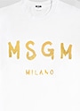MSGM ブラッシュロゴTシャツ【New-EXCLUSIVE】 詳細画像 ホワイト×ゴールド 3