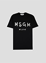 MSGM ブラッシュロゴTシャツ【New-EXCLUSIVE】 詳細画像 ブラック×シルバー 1