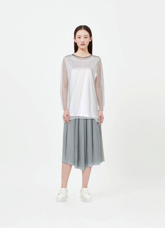 FABIANA FILIPPI】 【チュール＆ノースリーブＴシャツセットアップ