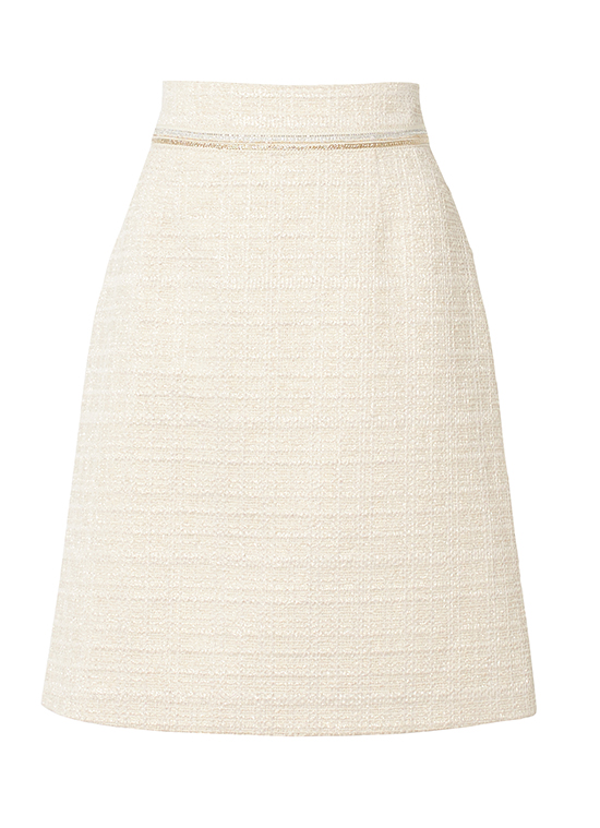 PAULE KA ♡ポール カ  ベージュ&ホワイトツイード スカート