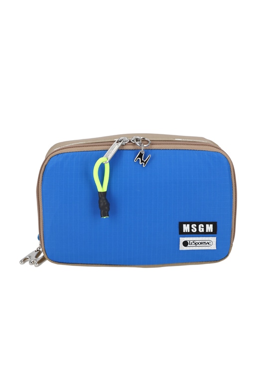 【MSGM × LeSportsac】Medium Cosmetic Blue×Khaki