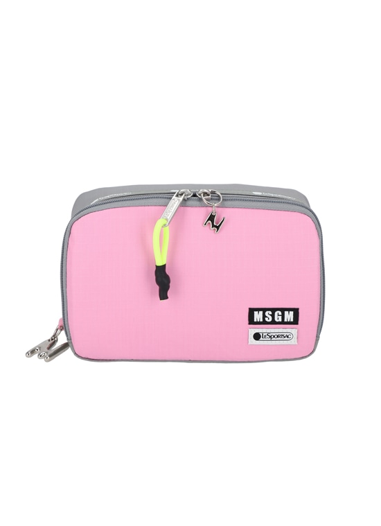 【MSGM × LeSportsac】Medium Cosmetic Pink×Grey