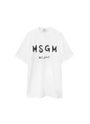 【Basic Color】MSGM ブラッシュロゴ Tシャツワンピース 詳細画像 ホワイト 1