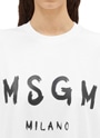 【Basic Color】MSGM ブラッシュロゴ Tシャツワンピース 詳細画像 ホワイト 5