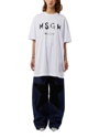 【Basic Color】MSGM ブラッシュロゴ Tシャツワンピース 詳細画像 ホワイト 6