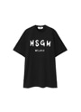 【Basic Color】MSGM ブラッシュロゴ Tシャツワンピース 詳細画像 ブラック 1