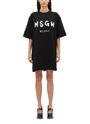 【Basic Color】MSGM ブラッシュロゴ Tシャツワンピース 詳細画像 ブラック 2