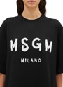 【Basic Color】MSGM ブラッシュロゴ Tシャツワンピース 詳細画像 ブラック 5