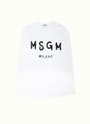 【Basic Color】MSGM ブラッシュロゴ ロングスリーブTシャツ 詳細画像 ホワイト 1