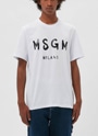 【Basic Color】MSGM ブラッシュロゴTシャツ 詳細画像 ホワイト 2