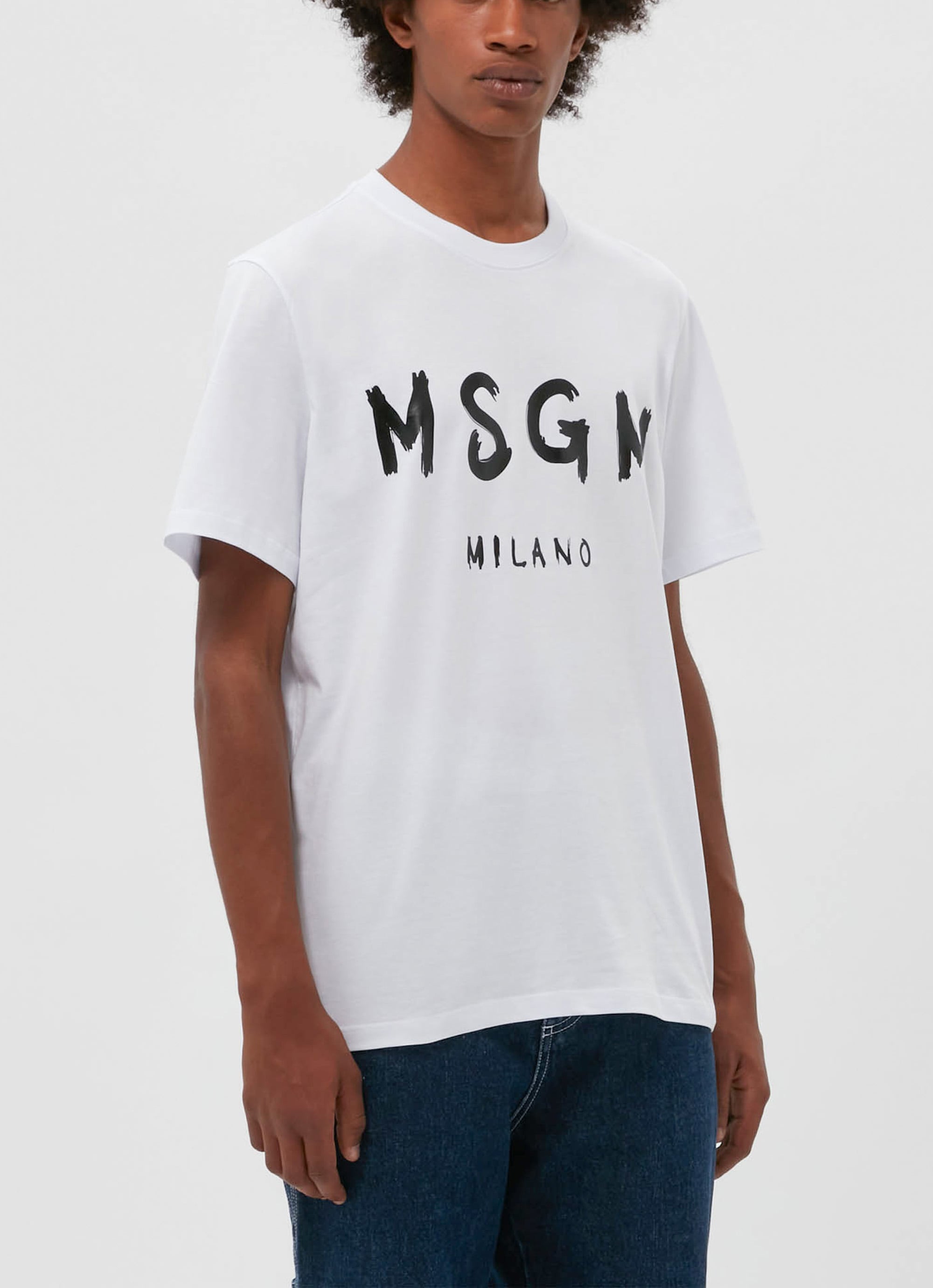 MSGM ブラッシュロゴTシャツ - Tシャツ/カットソー(半袖/袖なし)