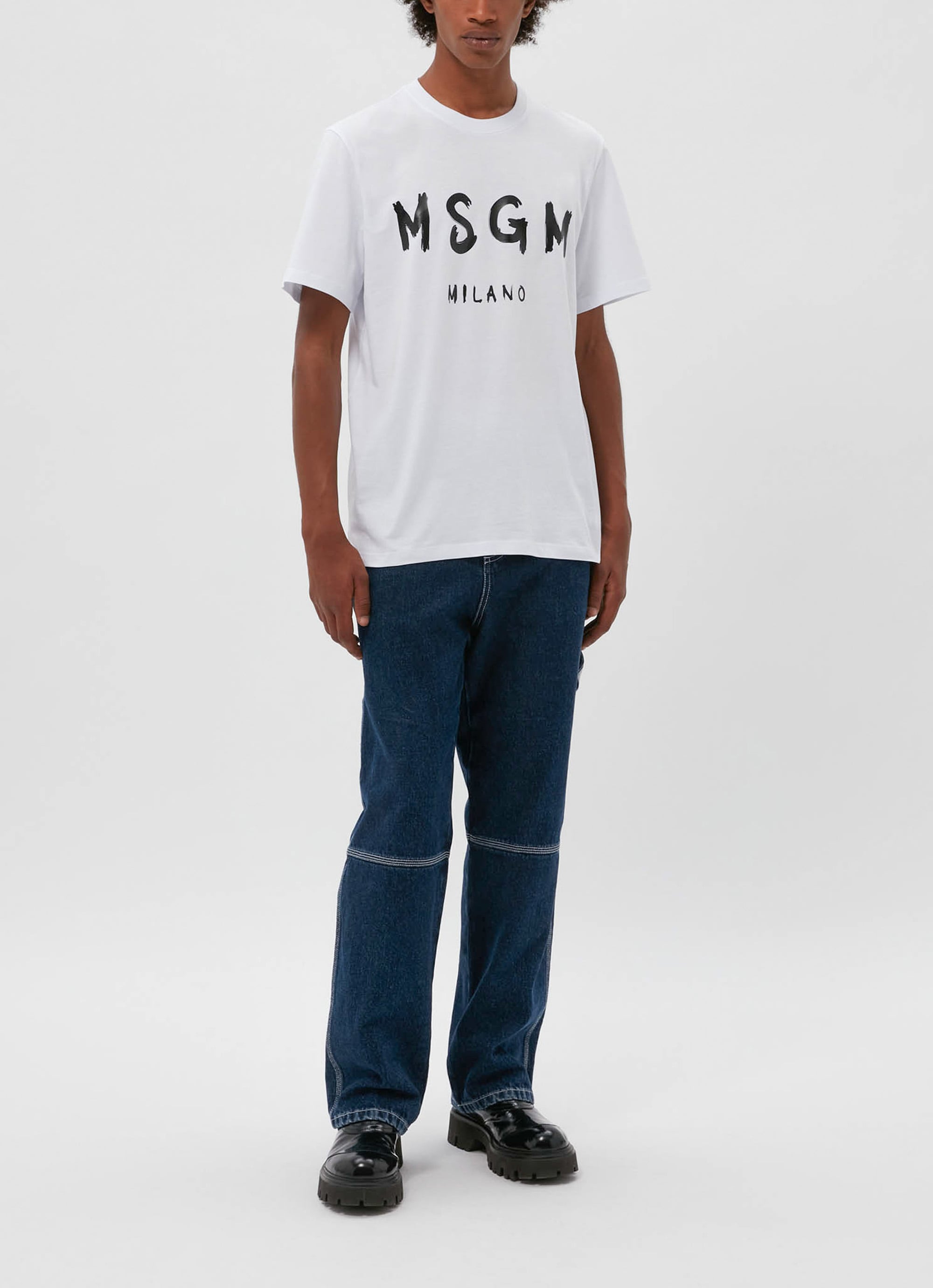 【Basic Color】MSGM ブラッシュロゴTシャツ 詳細画像 ホワイト 6