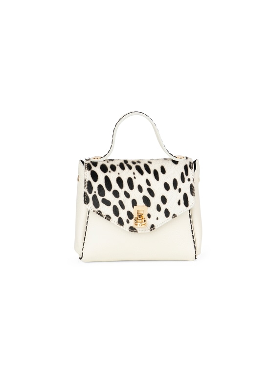 ダルメシアンパネル レザーショルダーバッグ