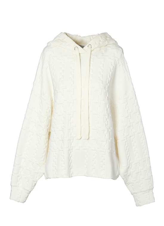 グレンチェック・3Dジャージーフーディ