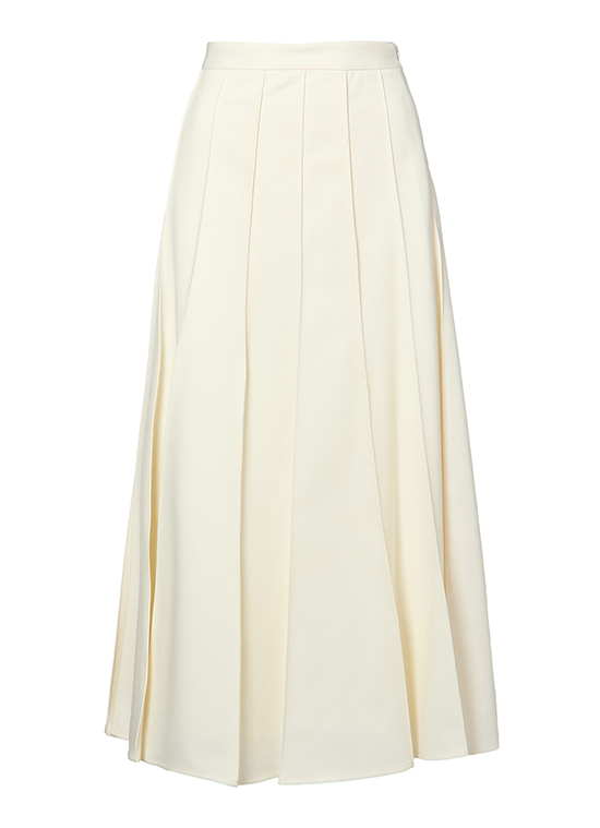 プリーツ ウールミックススカート