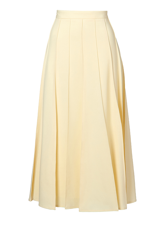 プリーツ ウールミックススカート