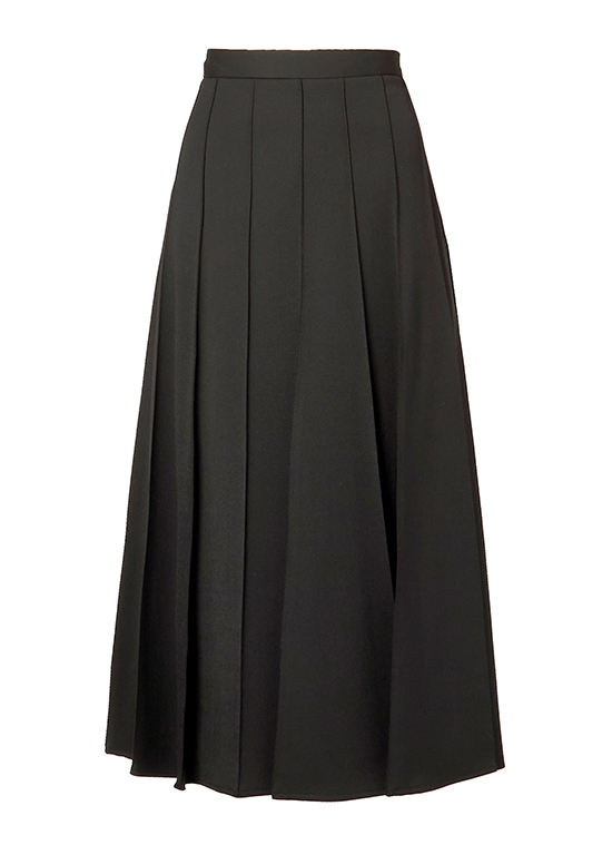 プリーツ ウールミックススカート