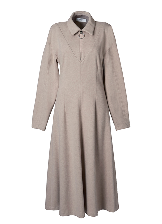 ジップアップ カラーワンピース