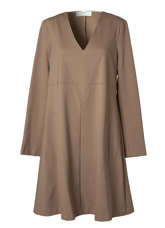 Vネック レーヨンミックスワンピース