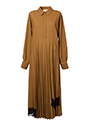レースヘム プリーツワンピース 詳細画像 キャメル 1