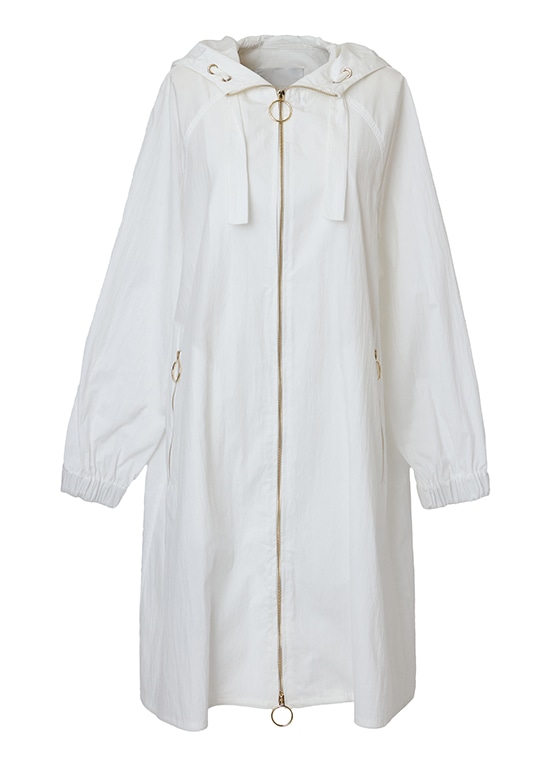 フード付フレアコート