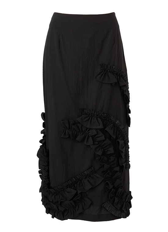 ラッフルパネル コットンタイトスカート