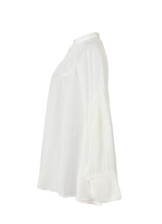 コットンシルク シアーレースブラウス 詳細画像 ホワイト 2