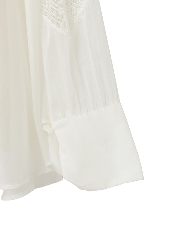 コットンシルク シアーレースブラウス 詳細画像 ホワイト 5