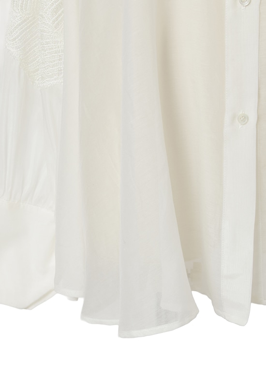 コットンシルク シアーレースブラウス 詳細画像 ホワイト 6