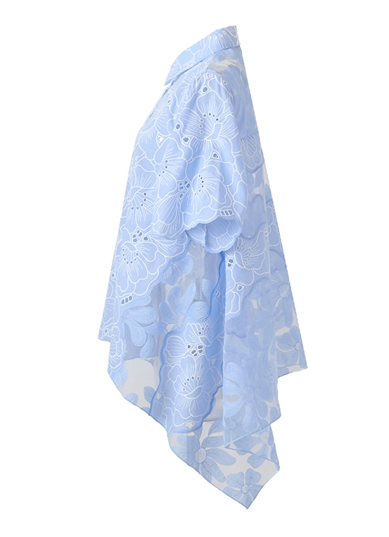 フラワーアイレット バックシアーブラウス 詳細画像 ライトブルー 2