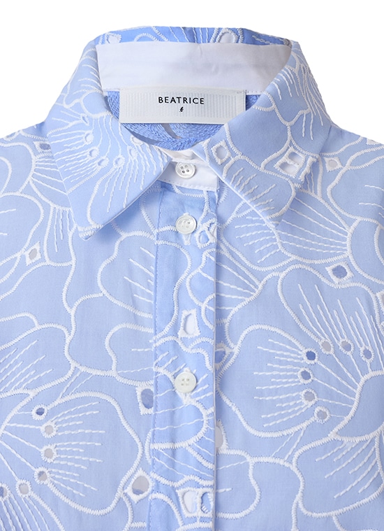 フラワーアイレット バックシアーブラウス 詳細画像 ライトブルー 4