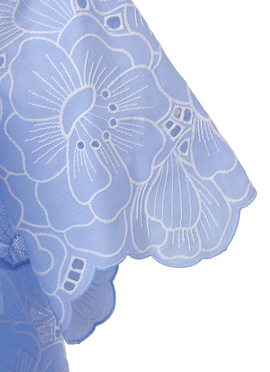 フラワーアイレット バックシアーブラウス 詳細画像 ライトブルー 5