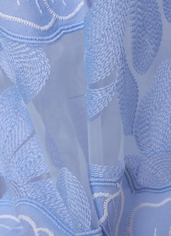 フラワーアイレット バックシアーブラウス 詳細画像 ライトブルー 7