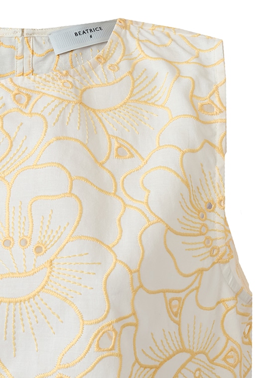 フラワーアイレット ノースリーブブラウス 詳細画像 ホワイト／イエロー 5