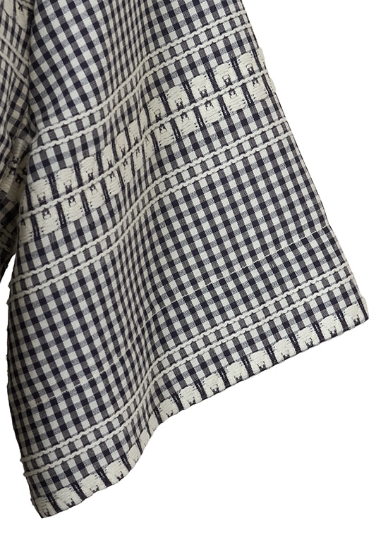 パターンジャカード デザインブラウス 詳細画像 ネイビー／ホワイト 5