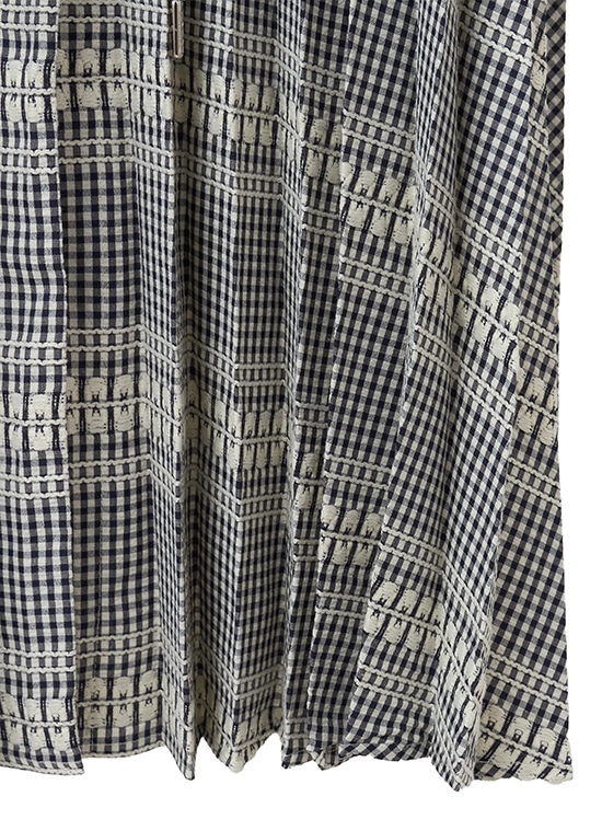 パターンジャカード プリーツスカート 詳細画像 ネイビー／ホワイト 5