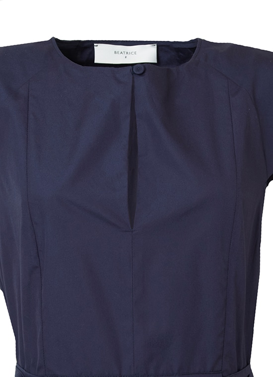 コットン ノースリーブフレアワンピース 詳細画像 ネイビー 4