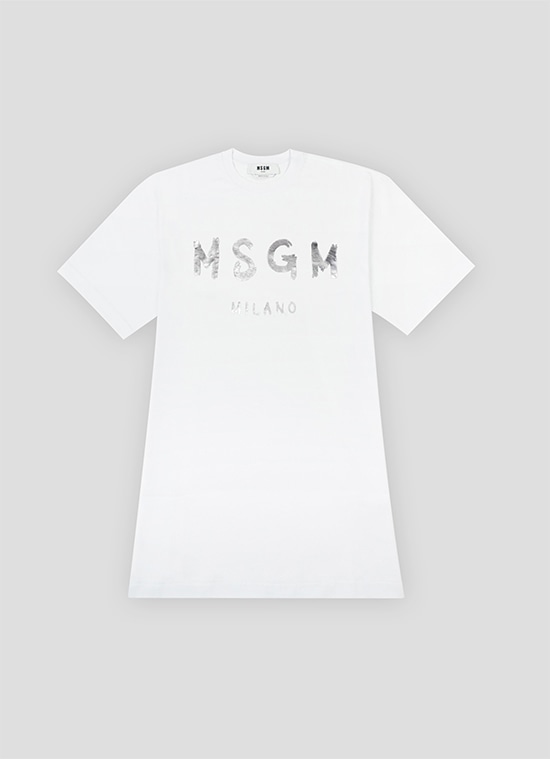 【New Color】MSGM ブラッシュロゴ Tシャツワンピース