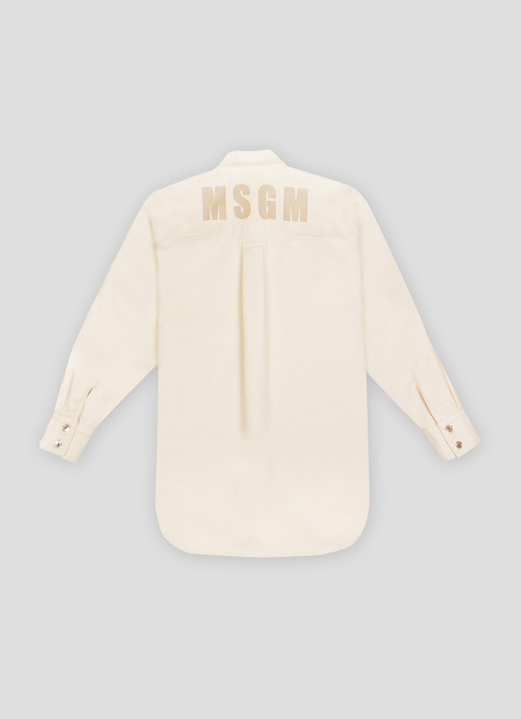 MSGM パッチポケット デニムシャツジャケット 詳細画像 クリーム 2