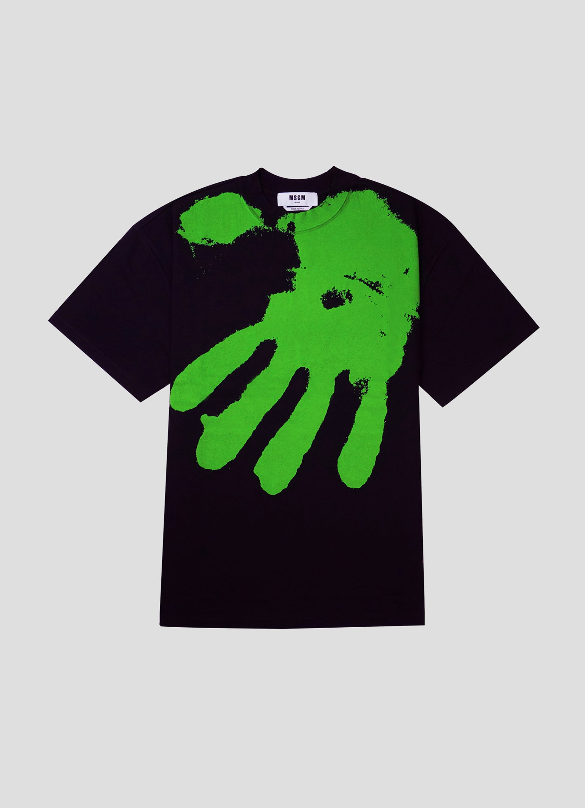 HANDプリント半袖Tシャツ 詳細画像 ブラック×グリーン 1