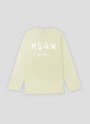 【NEW】MSGM ブラッシュロゴ ロングスリーブTシャツ 詳細画像 オフホワイト 1