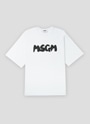 MSGM NEWブラッシュストロークロゴTシャツ 詳細画像 ホワイト×ブラック 1