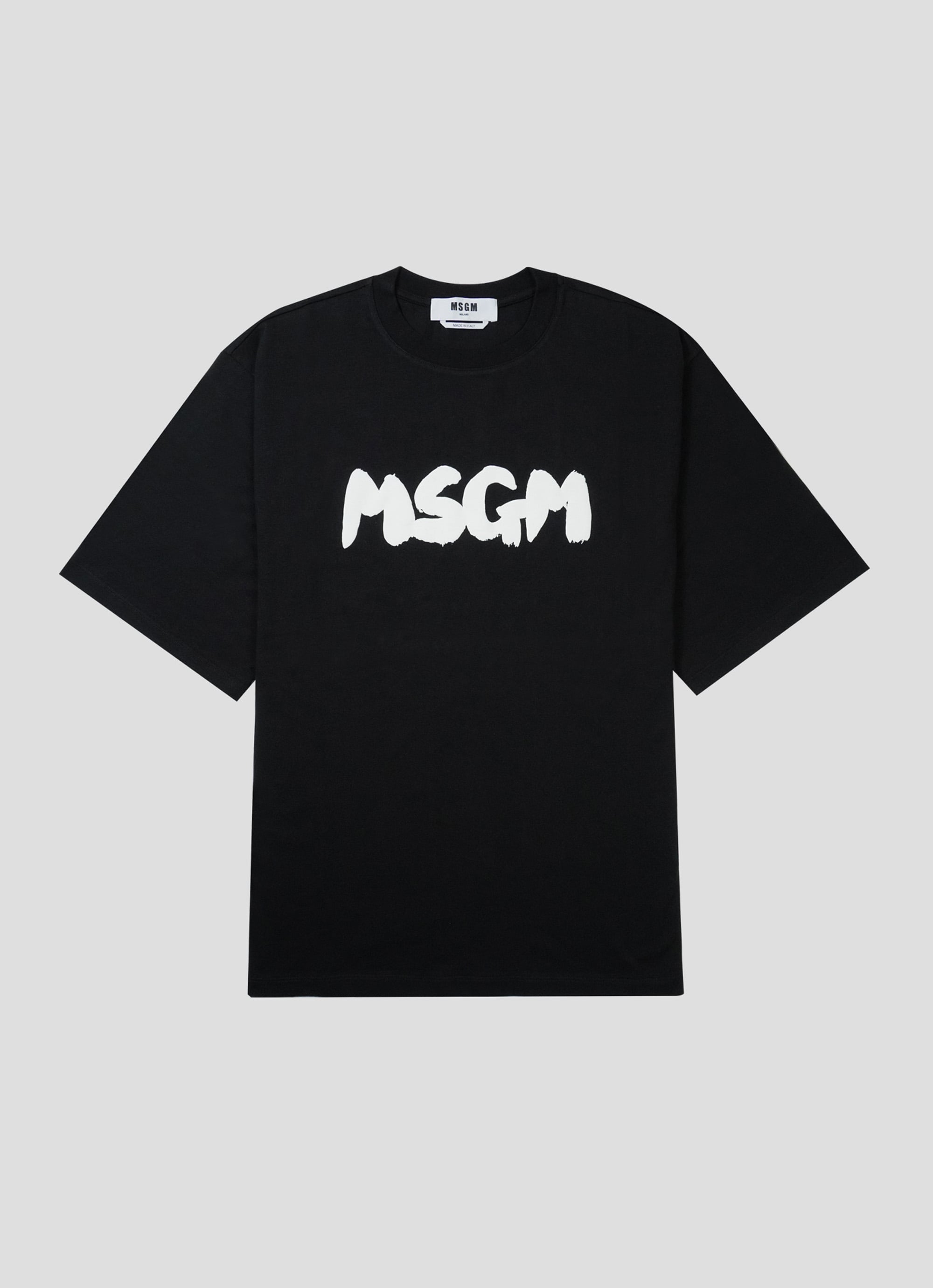 MSGM NEWブラッシュストロークロゴTシャツ 詳細画像 ブラック×ホワイト 1