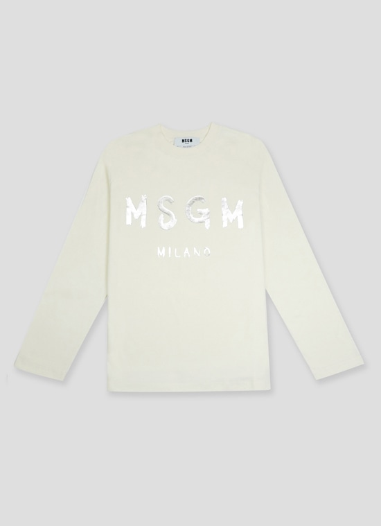【New Color】MSGM ブラッシュロゴ ロングスリーブTシャツ