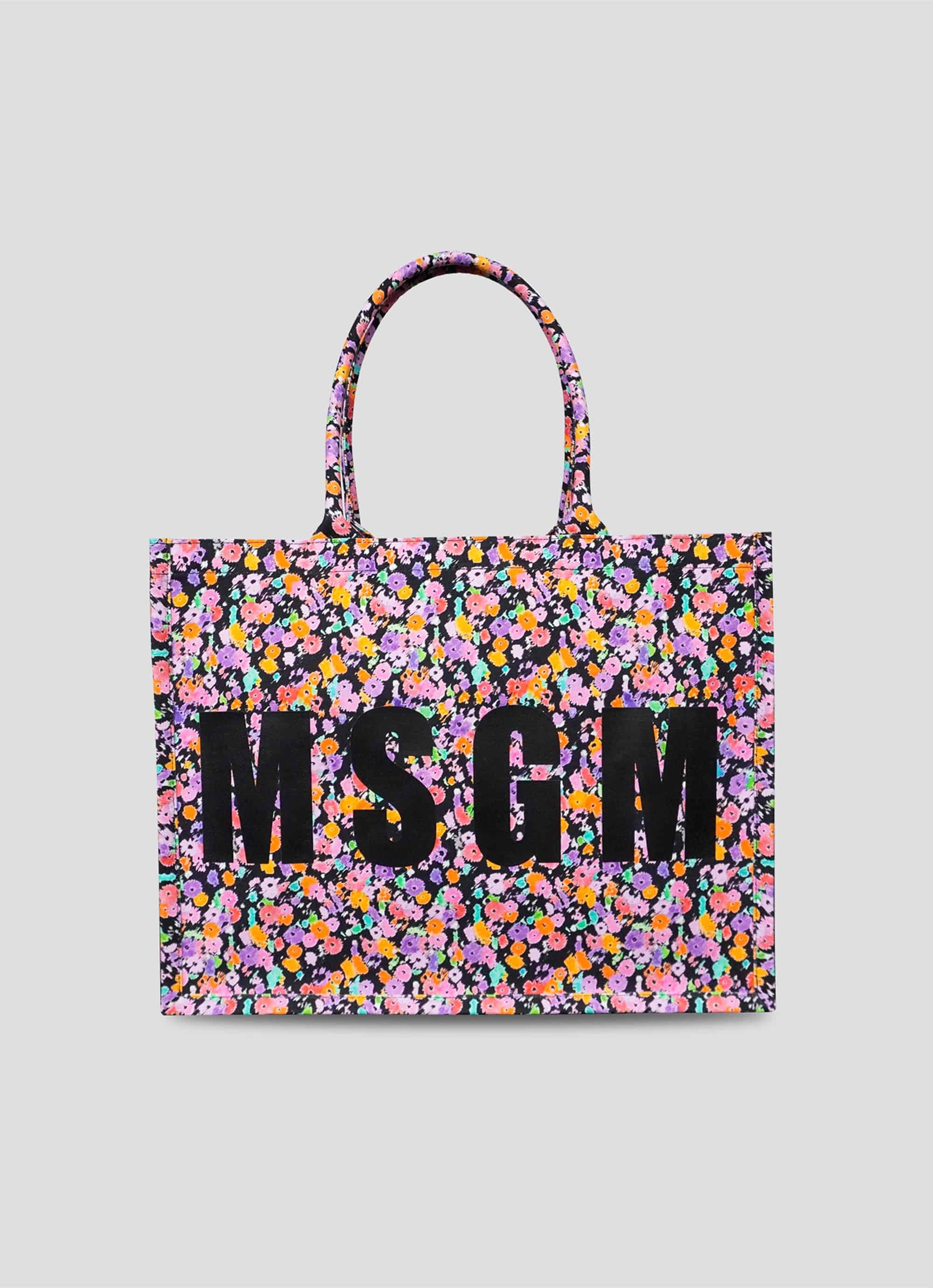 MSGM】 【POP BRUSHED FLOWERS キャンバストートバッグ【Japan