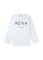 【NEW】MSGM ブラッシュロゴ ロングスリーブTシャツ 詳細画像 ホワイト 1